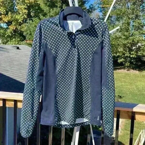 Lands End Sport 1/4 zip pullover with high collar, navy blue size 10 Tall